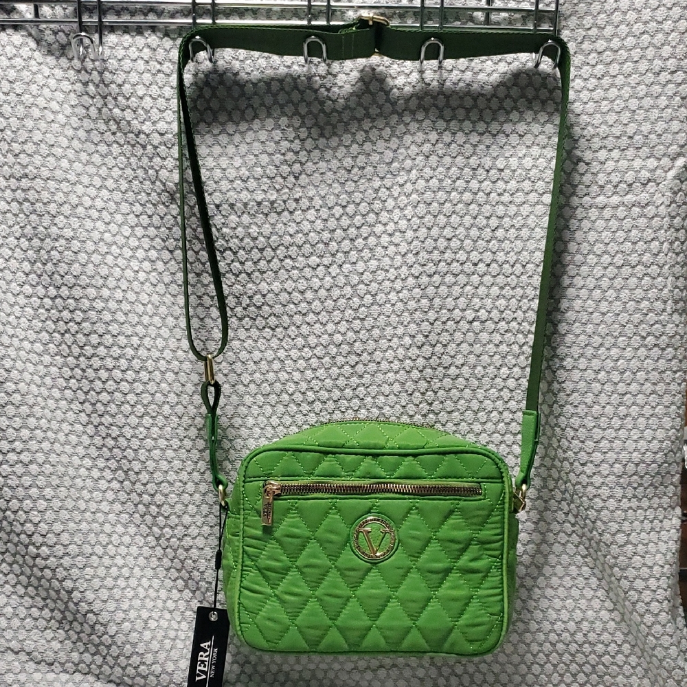 Vera New York Green Quilted Crossbody Bag